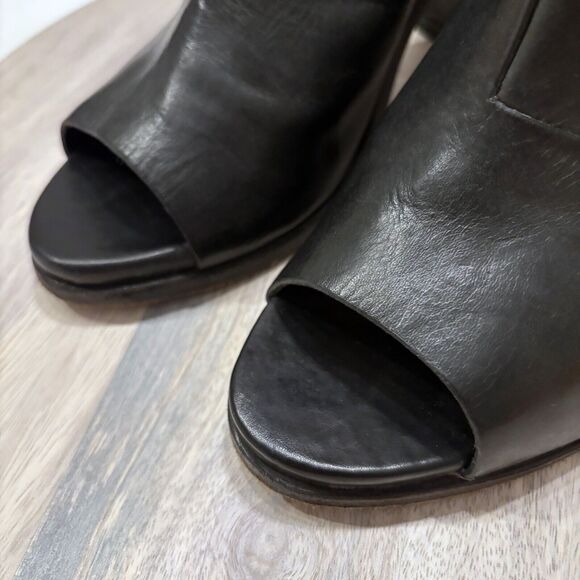 Rag & Bone Noelle Open Toe Booties Black Leather Heels US Size 8 EU Size 39 - Picture 5 of 9